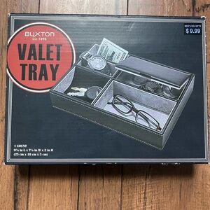 Buxton Est. 1898 Pebbled Faux Leather Valet Tray – New in Box